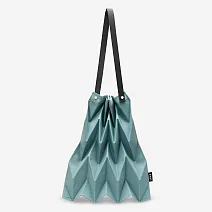 經典設計｜Pavi studio 泰國新銳設計師.時尚W純色包.簡約設計.大容量.真皮背帶.摺疊肩背包.100%總代理 天青色