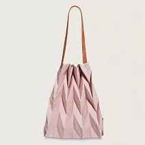 經典設計｜Pavi studio 泰國新銳設計師.時尚W純色包.簡約設計.大容量.真皮背帶.摺疊肩背包.100%總代理 淺粉色