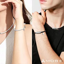 &MORE愛迪莫 Mega Power 經典鈦鍺手環  S  黑色