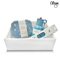 【Citron】經典餐具禮盒(點心盒+三層保溫瓶_250ml+兒童餐具四件組) 奔上宇宙