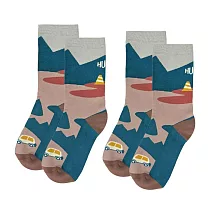英國【Hugger】舒適中筒成人襪子 - 小汽車 (22-28cm) 兩雙