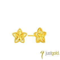 【Just Gold 鎮金店】星連星 黃金耳環 (網路限定)