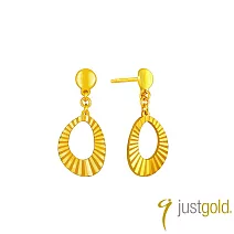 【Just Gold 鎮金店】流光綻放 黃金耳環