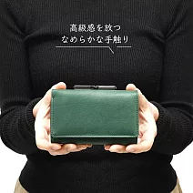 Sarai｜日系都會典雅 職人手作牛皮三折短夾/錢包 綠色