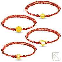 【TLH】黃金墜 純金999 多選 馬年五彩繩開運編織手鍊 約重0.02錢±0.01  轉運珠