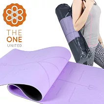 【The One】絕美限定 環保TPE正位線雙色瑜珈墊 8mm 贈背帶+透氣網袋 (四色任選)  紫色