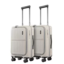 cctogo ∣ 20吋+20吋立可開煞車旅箱 多色選 20吋 月光米+20吋月光米