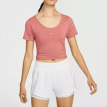 NIKE AS W NK ONE CLASSIC DFTWSTSSTP 女短袖上衣-粉橘-FN2852634 XS 粉橘色