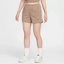 NIKE AS W NSW NK CHILL FT MR AOP SH 女休閒短褲-HV2392214 S 卡其色