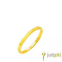 【Just Gold 鎮金店】線韻 黃金戒指 港圍 11  金色