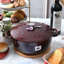 Staub 水滴形多功能高深燉鍋 24cm 3.6L  法國製 浮雕鍋 和食鍋 (電磁爐 IH爐可用) 石榴紅