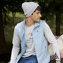 【ATUNAS 歐都納】男款SOFTSHELL刷毛防風防潑水保暖背心式外套A6VE2501M-大尺碼 M 灰藍