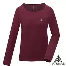 【ATUNAS 歐都納】女款石墨烯抑菌蓄熱圓領內著衣/大尺碼A1UCGZ05W- XS 栗棕紅