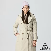 【ATUNAS 歐都納】女款GORE-TEX防水透氣+保暖羽絨二件式長版風衣外套/大尺碼A1GT2508W- S 卡其