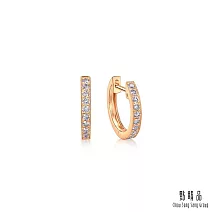 【點睛品】Daily Luxe 排鑽小光圈 18K玫瑰金鑽石耳環(一對)