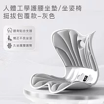 【思菲其】人體工學護腰坐墊/坐姿椅-挺拔包覆款 -灰色