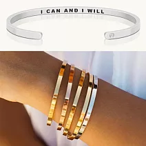 MANTRABAND I Can and I Will 我想要我得到 內側字款 銀色手環