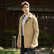 【ATUNAS 歐都納】男款GORE-TEX防水透氣+保暖羽絨二件式中長版風衣外套/大尺碼A1GT2513M- M 卡其