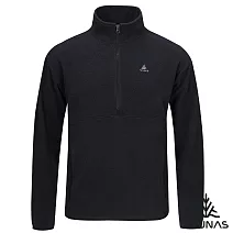 【ATUNAS 歐都納】男款SOLAR-FLEECE保暖刷毛長袖拉鍊衫/立領衫/POLO衫/大尺碼A1PS2558M- M 黑