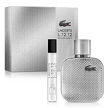 Lacoste 經典流光銀灰男性淡香精禮盒(淡香精50ml+小香7.5ml)