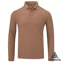 【ATUNAS 歐都納】男款羊毛長袖POLO衫/排汗透氣/大尺碼A1PS2552M- M 可可棕