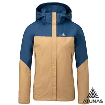 【ATUNAS 歐都納】女款縱橫戶外GORE-TEX 防水透氣單件式外套/大尺碼A1GTGZ04W- S 深海藍/卡其