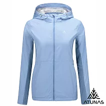 【ATUNAS 歐都納】女款石墨烯微暖輕量連帽外套/大尺碼A1GA2520W- S 霞暮藍