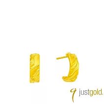 【Just Gold 鎮金店】稜變· 極光 AURA-長  黃金耳環