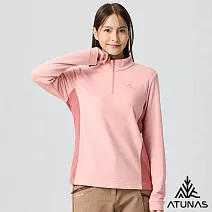 【ATUNAS 歐都納】女款經典保暖拉鍊衫/立領衫/POLO衫/大尺碼A8PS2569W- S 淺粉/深粉
