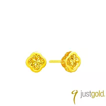 【Just Gold 鎮金店】金糖圈-方 黃金耳環 (網路限定)