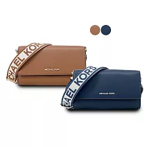 MICHAEL KORS JET SET ITEM織紋寬帶皮革翻蓋斜背包-(多色選) 棕