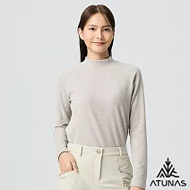 【ATUNAS 歐都納】女款經典保暖長袖立領衫/素面長T/大尺碼A2TS2542W- S 灰