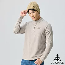 【ATUNAS 歐都納】男款經典保暖長袖拉鍊衫/立領衫/POLO衫/大尺碼A2PS2551M- L 灰