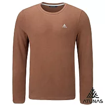 【ATUNAS 歐都納】男款經典保暖長袖圓領衫/長T/大尺碼A2TS2545M- M 核果棕