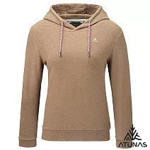 【ATUNAS 歐都納】女款經典保暖長袖連帽衫/帽T/大尺碼A2PS2561W- S 卡其