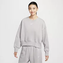 NIKE AS W NSW PHNX FLC OOS CREW Oversize 女圓領套頭衫-DQ5762009 L 灰色
