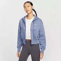 NIKE AS W NSW PHNX FLC CROP FZ HDY 女連帽外套-HV2427499 S 紫色