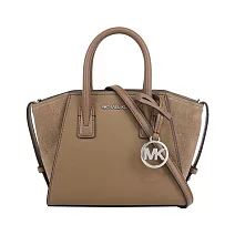 Michael Kors Avril 銀字素面皮革迷你二用包 (浮木棕)