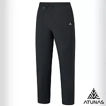 【ATUNAS 歐都納】男款保暖刷毛抗風彈性長褲/大尺碼/小尺碼A2PA2538M- S 黑