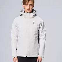 【荒野wildland】男彈性防水3in1+羽絨兩件式外套228灰白色 M 228灰白色