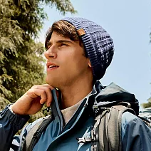 【ATUNAS 歐都納】GORE INFINIUM防風保暖羊毛毛帽/麻花編織針織帽A1AH2511N- 牛仔藍