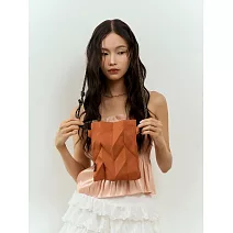 輕巧迷你款設計｜Pavi studio 泰國新銳設計師.時尚W純色包.簡約設計.真皮背帶.摺疊肩背包.100%總代理 陽光橘