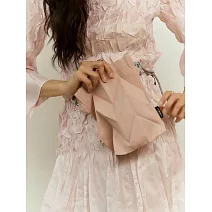 輕巧迷你款設計｜Pavi studio 泰國新銳設計師.時尚W純色包.簡約設計.真皮背帶.摺疊肩背包.100%總代理 淺粉紅