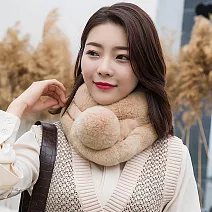 Seoul Show首爾秀 100%獺兔毛三管加厚圍脖真毛皮草圍巾 藕粉