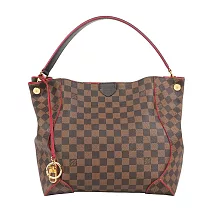 LV Caissa 棋盤格塗層帆布手提/肩背包_展示品 (棕色/櫻桃紅)