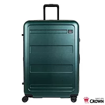 【CROWN 皇冠】29吋拉鍊行李箱 雙層防盜拉鍊 蓋底2:8輕鬆開-  深綠色霧面(C-F1783)