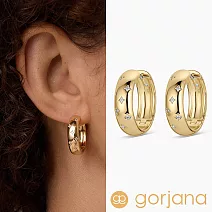 GORJANA 金色小寬版中圓耳環 鑲鑽繁星耳環 Celeste
