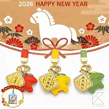 【TLH】999純金 馬上好運 黃金金箔吊飾 隨機贈送馬年御守 (馬年 過年 送禮)  綠馬