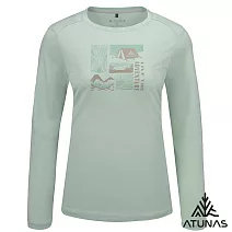 【ATUNAS 歐都納】女款循環長袖排汗T恤/圖T/大尺碼A6TS2537WC- S 粉綠