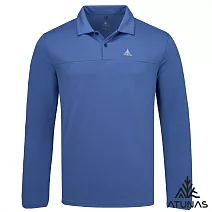 【ATUNAS 歐都納】男款循環長袖排汗POLO衫/大尺碼A6PS2564MC- M 靛藍